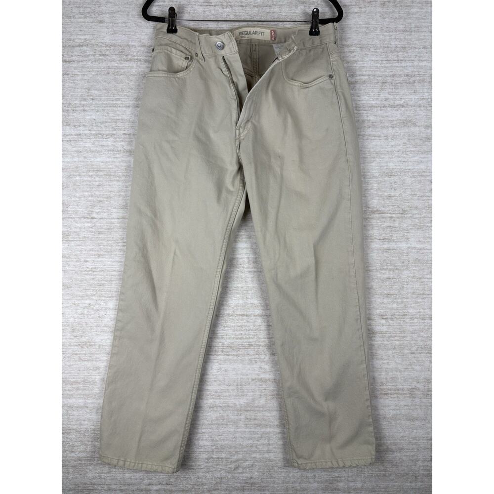 Vtg Levis 505 Jeans Mens 34x29 Beige Tan Regular Fit Denim Pants Y2k 2004